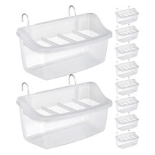 10pcs Bird Cage Feeder: Hanging Food  Water Bowls - Parakeet Cage Accessories