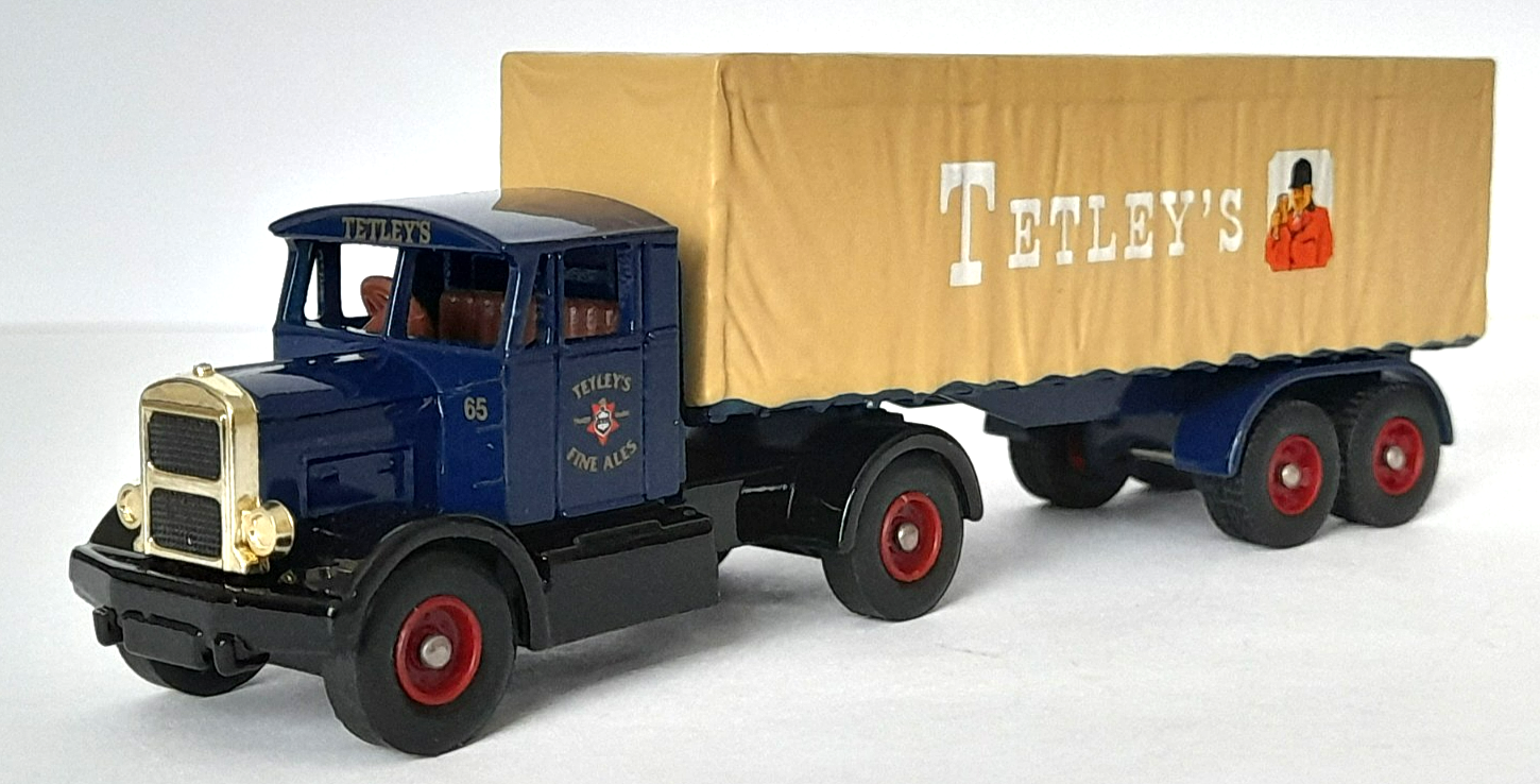 Lledo DG165000 Brewing In Britain - Scammell with Sheeted Trailer - Tetleys Beer
