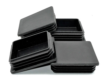 3'' Square Tube End Caps Black HDPE Press-In Inserts Industrial 4 Pack