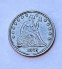 1876 Seated Liberty Quarter In Awesome AU Condition - Toned