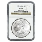 1996 American Silver Eagle $1 NGC MS 69
