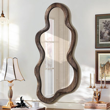 Large Asymmetrical Mirrors for Wall Wood Frame Irregular Mirror Unique Cloud Wav
