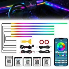 Dreamcolor Acrylic Interior Car LED Strip Light with Wireless APP, RGB 6 in 1...