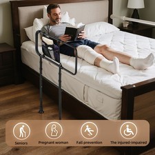 Adjustable Bed Rails for Elderly Adults Bed Assist Rail with Non-Slip Handle