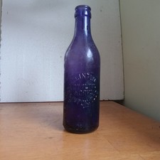 CLINTON BOTTLING WORKS CLINTON,ILL.EARLY 1900 AMETHYST PURPLE SODA BOTTLE