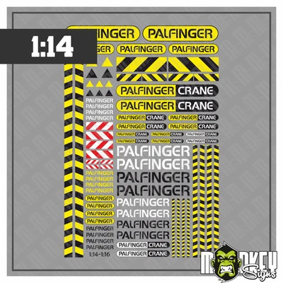 MBBE Palfinger Crane Aufkleber Set passend für 1:14 Tamiya RC LKW Truck Sticker Bau