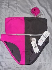 NWT PilyQ Women  s Pink and Gray Bikini Set, size M