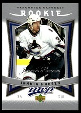 2007-08 Upper Deck MVP #313 Jannik Hansen Vancouver Canucks Rookie Hockey Card. rookie card picture