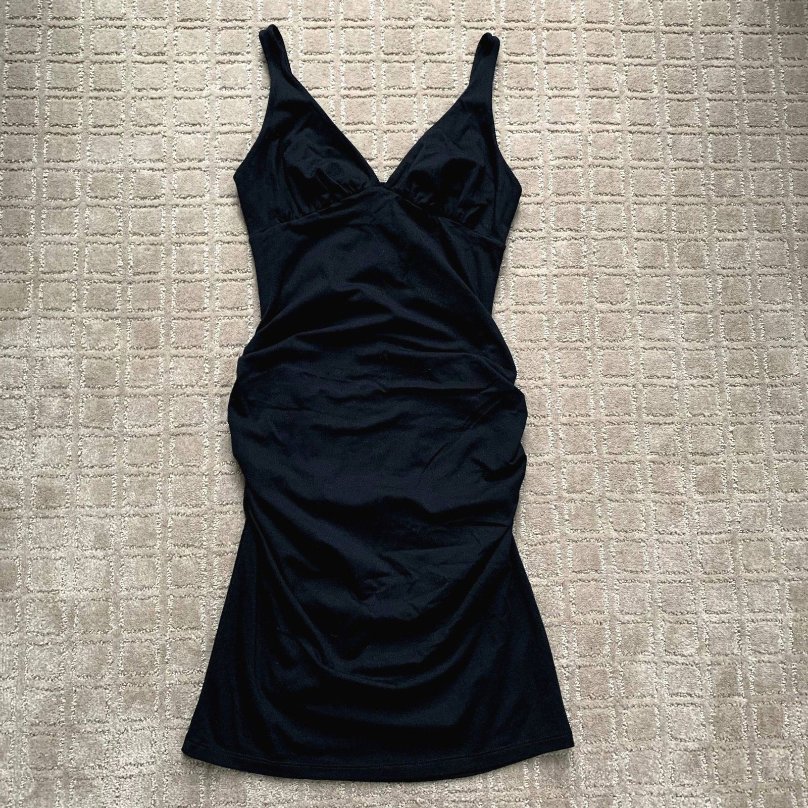 SUSANA MONACO RUCHED BODYCON DRESS BLACK REVOLVE MEDIUM Y2K SEXY
