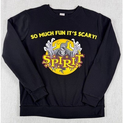 Spirit Halloween Black Sweatshirt ''So Much Fun It's Scary'' Graphic Small Unisex