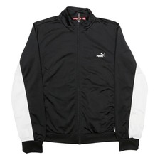 PUMA Womens Black White Zip Jacket UK 16 Polyester Track Sportswear