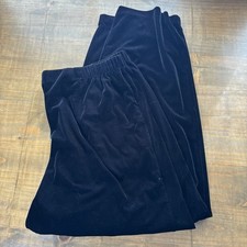 VTG 90s Laura Ashley Woman Black Velvet Pull On Tapered Pants-Size 2X-Goth/90s