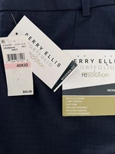 Perry Ellis Portfolio Mens 40x32 Modern Fit Stretch Resolution Dress Pants