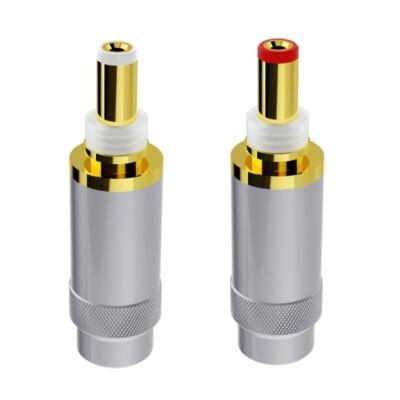 Brass DC5521 5525 Power Plug with 24K Gold Plated Connectors Minimal Signal Loss