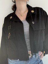 Cropped Chic Black Army Jacket 