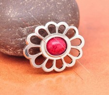 10X Oval Flower DIY Leathercraft Belt Handcraft Red Turquoise Concho Screwback