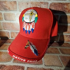 NATIVE PRIDE Embroidered Dreamcatcher Feather Adjustable Ball Cap - New