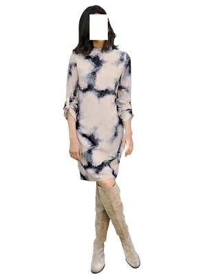 Alba Moda dress blue-beige in exclusive print size 46, size 48 0823605753 (G)