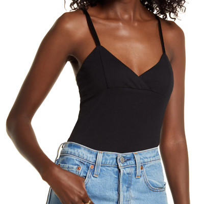 Open Edit V-Neck Cotton Blend Camisole, Size M