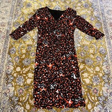 David Meister Dress Womens Size 12 Black Red White