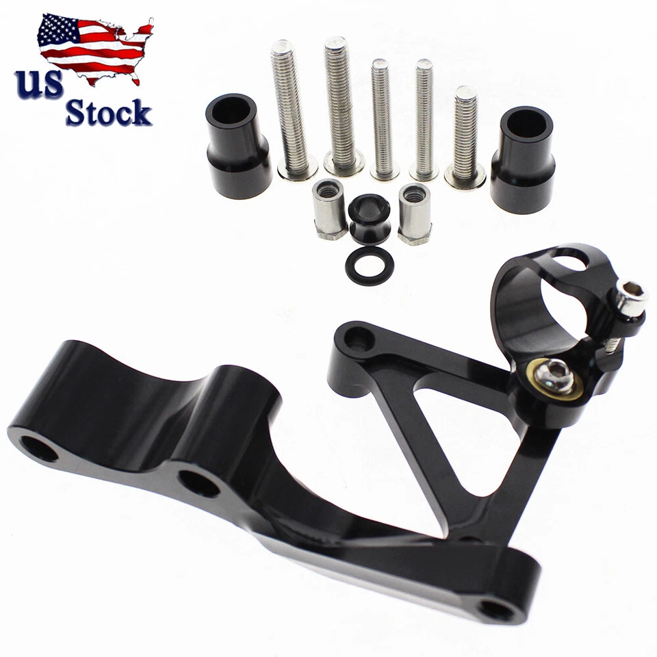 Kit de montaje de soporte amortiguador de dirección negro CNC para motocicleta Ducati 696 796 795 Foto 2 de 4