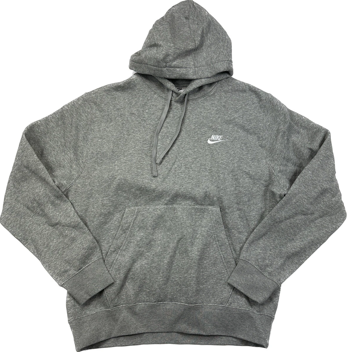 NIKE Sportswear Club Fleece Mens Pullover Hoodie - HEATHER GRAY