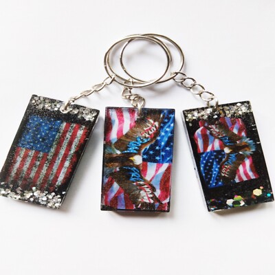 Official American Flag Keychains Set Of 4 Pack - USA Patriotic Flag...