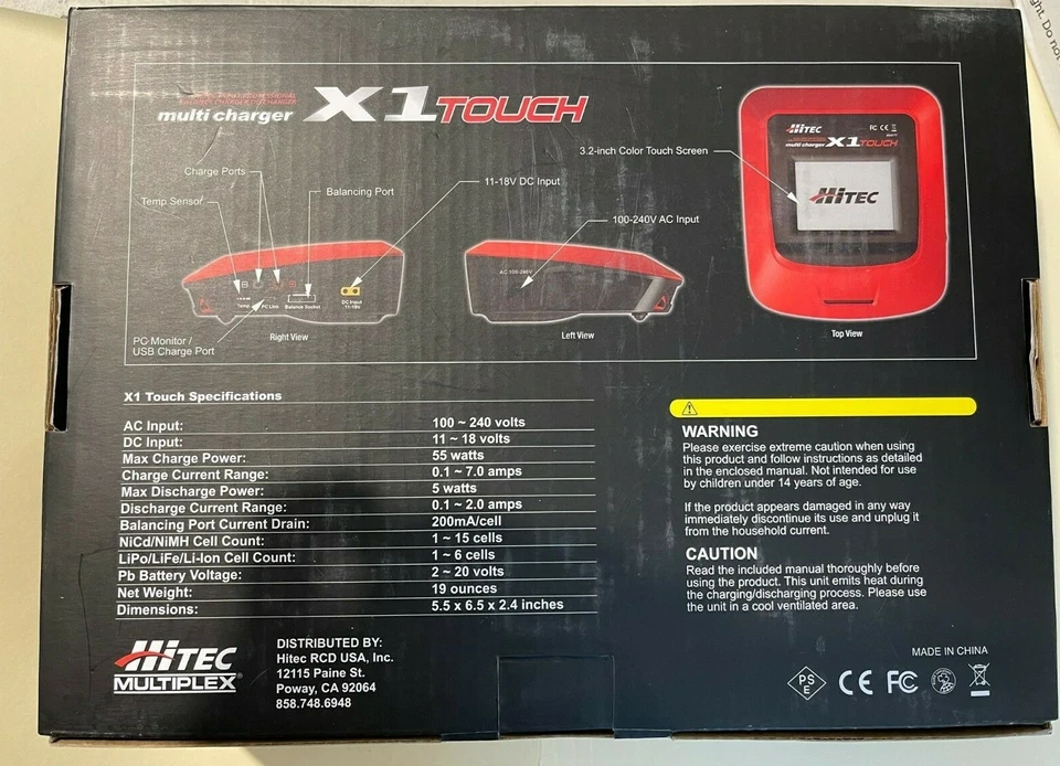 HiTec X1 Touch Multi Charger 44177 AC/DC 3.2" Color touch screen - Image 2 of 2