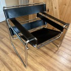 Wassily Chair MCM 1960’s Stendig Italy Made Black Leather Chrome ~ Marcel Breuer — photo 1