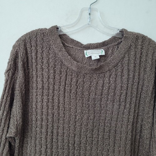 Loveriche Sweater Dress Womens M Brown Long Sleeve Ribbed Knit Stretch Mini - Picture 2 of 12