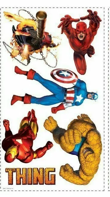 Marvel Superheroes Avengers Wall Decal Spider-man Captain America Iron Man  Hulk