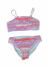 Girls Size 16 XL Lucky Brand Swimsuit Bikini 2 Piece Pink Orange