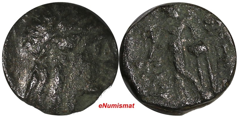 Seleukid Kingdom Antiochos III ( 223-187 B.C.) AE15 (3,42 g.) Bronze Apollo (79)
