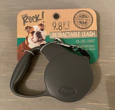 DOGS ROCK 9.8 Foot Retractable DOG LEASH, Gray.  Weight Limit 45 lbs. FAST SHIP