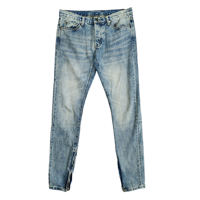Mnml Mens Jeans Size 32 Medium Wash Button Fly Zipper Ankles