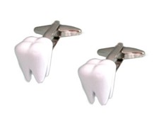 Zahn Backenzahn Manschettenknöpfe Weiss  2. Wahl 10T geringe Fehler