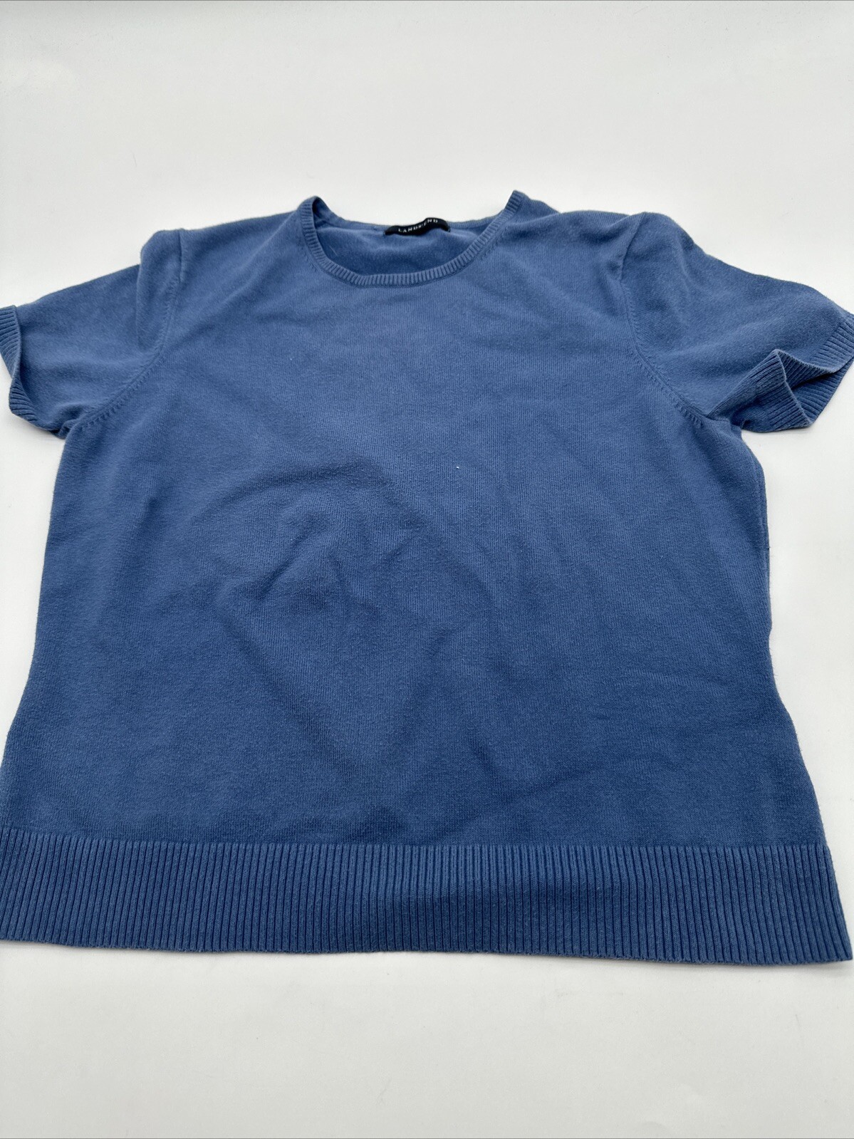 Lands End Womens Small Blue Solid T-Shirt #19145