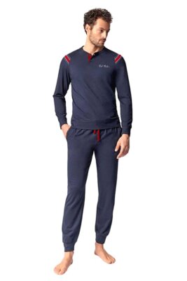 Pigiama Invernale Uomo In Cotone - Set Due Pezzi Con Tasche E Coulisse | Comodo Per Casa E Notte