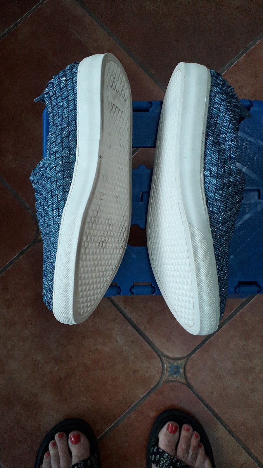 Ladies Size 7 Blue Casual Slip On Walking Womens Trainers Shoes RRP €29.99 UK image 3
