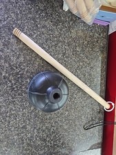 TOILET PLUNGER 18" Wooden Handle HEAVY DUTY Rubber Flange Pump Declogger Sink