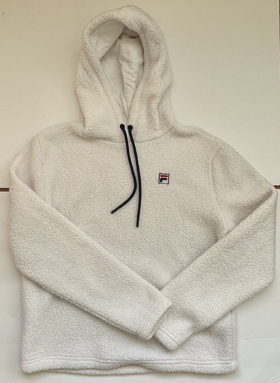 Felpa con cappuccio Fila BIANCA a maniche lunghe massello pullover casual taglia M