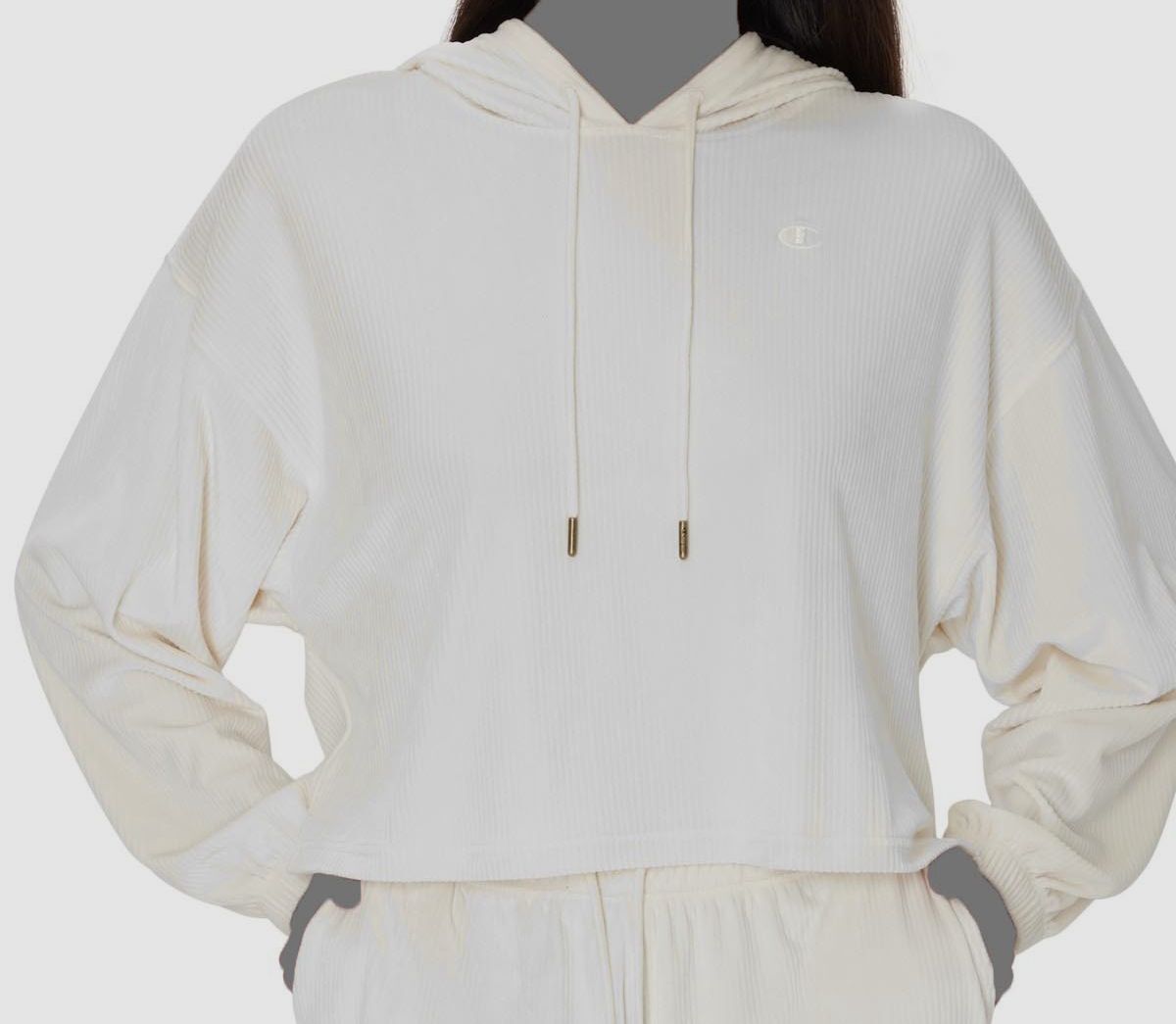 Champion Women's White Soft Touch Hoodie Sweater Size S