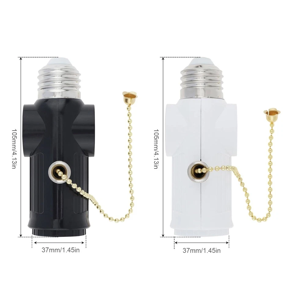 E27 E26 Light Socket to Plug Adapter 2/3 Prong Light Bulb Outlet Socket Adapter - Image 3 of 4