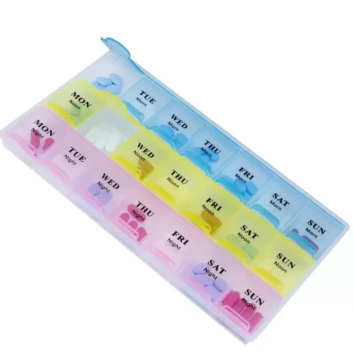 PILLBOX 7 TAGE PILLENDOSE MEDIZIN TABLETTENSPENDER ORGANISER AUFBEWAHRUNGSBOX TAG/NACHT