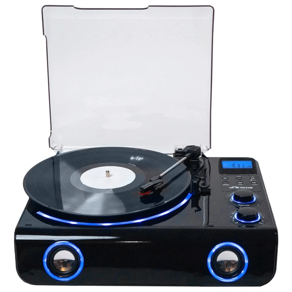 Victor Beacon Hybrid 5-in-1 Turntable System with Bluetooth & FM Radio (1200-BK) - Image 3 of 4