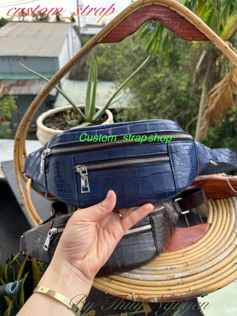 blue crocodile bag