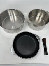 TRIPLINOX 18-10 Cookware 3 Piece Lot and Handle Two Saucepans and Skillet