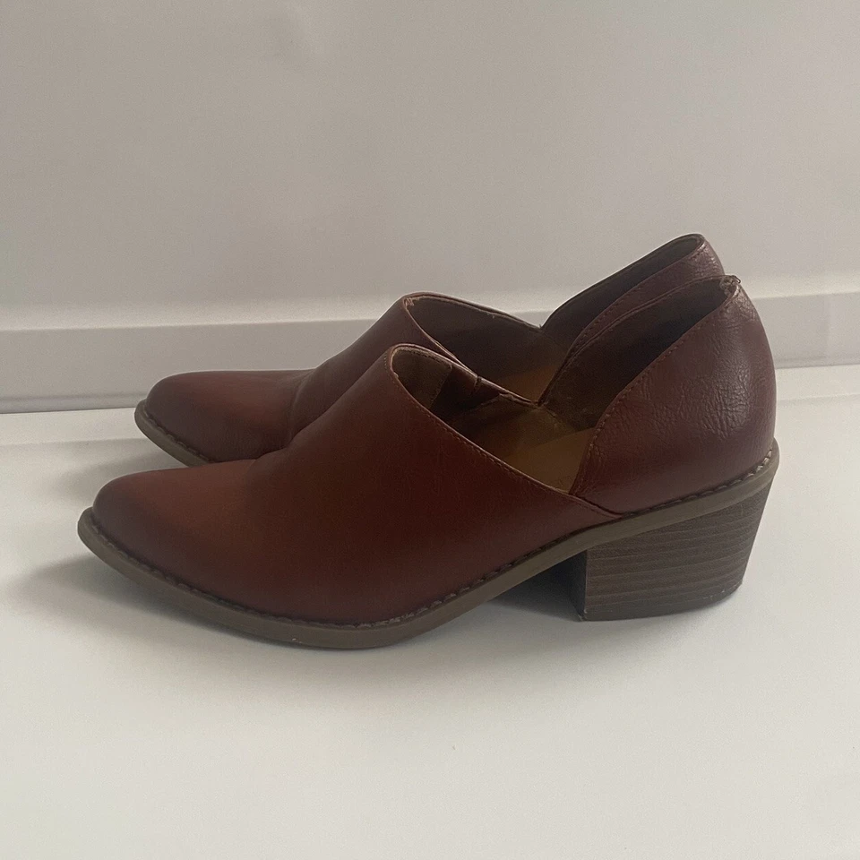 Cynthia Rowley Botines Color Coñac Eddie Sin Cordones Tacones Bloque Talla 9 Foto 4 de 4