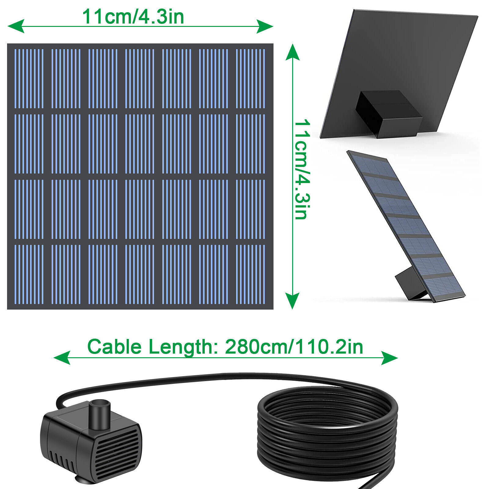 Solar Water Panel Power Fountain Pump Kit Pool Garden Pond Watering Submersible - Foto 7