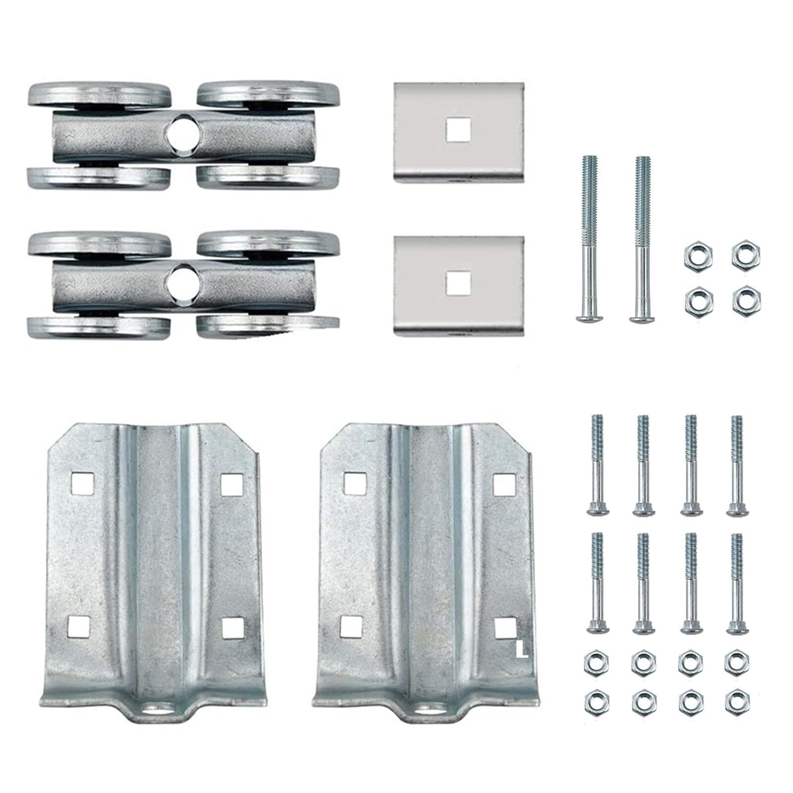 Box Rail Hanger Kit 2 Set,Exterior Barn Door Hardware Kit,Each Safe Working L...